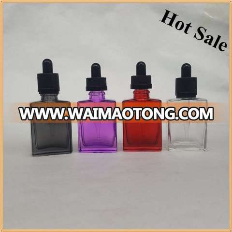 factory price Colored dropper bottle Square Glass e liquid e juice bottle with Dropper