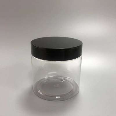 New black 500ml 120ml 200ml 250ml small cheap Snack bulk clear grade cookie Packaging candy plastic PET jar for food